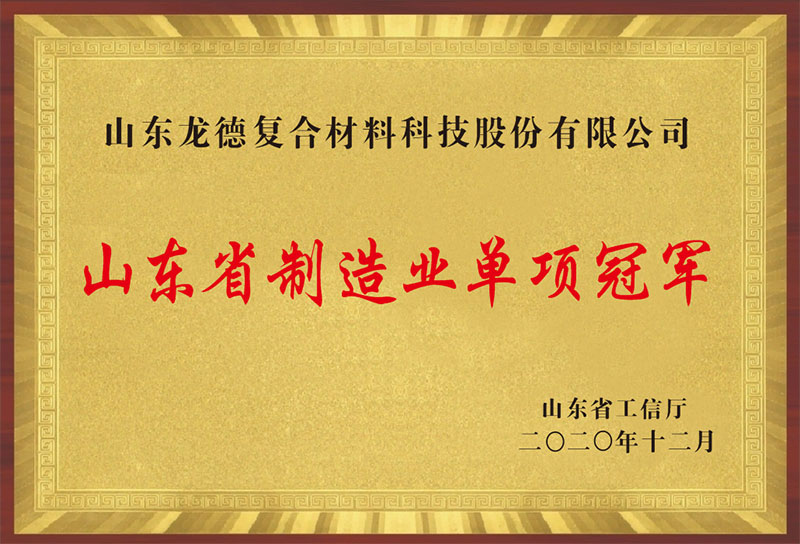 山東省制造業(yè)單項冠軍（山東龍德復(fù)合材料科技股份有限公司）